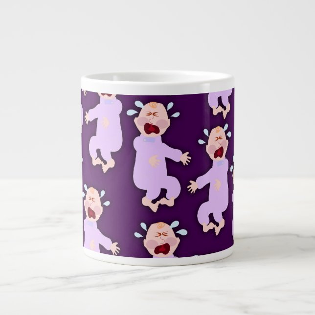 Fun Cranky Crybaby Characters Cartoon Art Large Coffee Mug (Front)