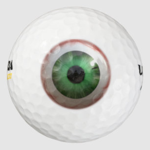 Fun Creepy Green Eye-ball Humour Golf Balls