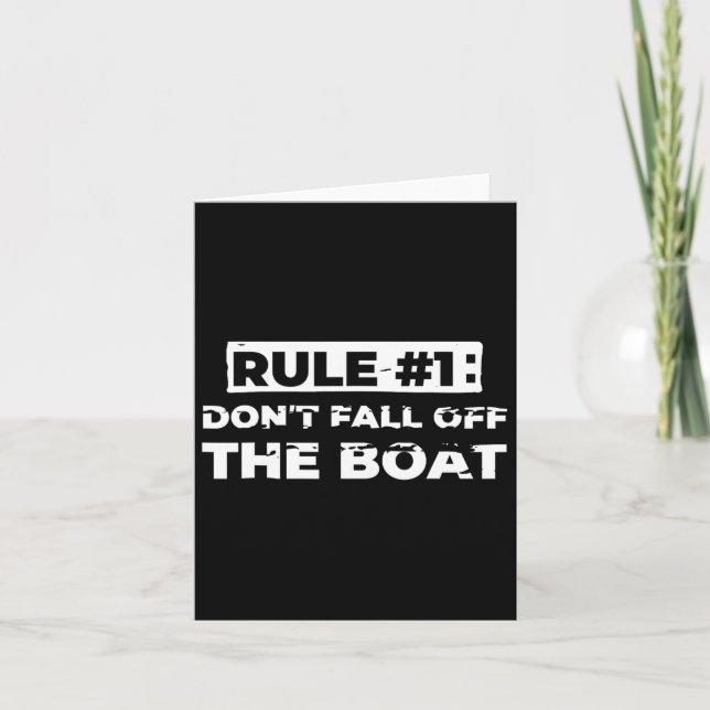 Fun Cruise Rule #1 Don't Fall Off The Boat Tee  Card (Front)