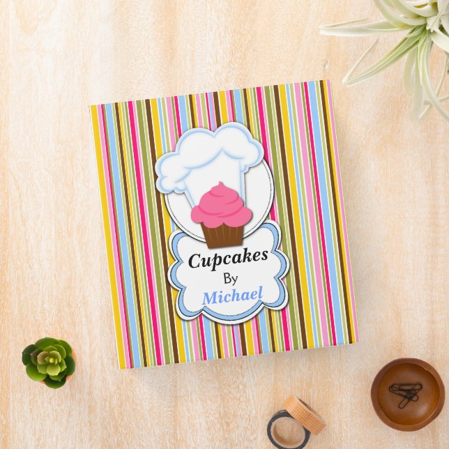 Fun Cupcake and Baker's Hat Recipe Binder (In Situ)