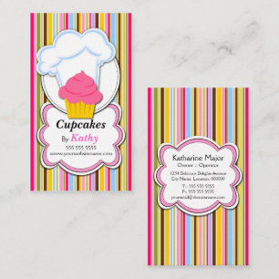 Fun Cupcake & Baker's Hat Business Cards
