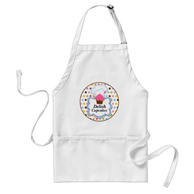 Fun Cupcake & Baker's Hat Personalized Apron (Front)