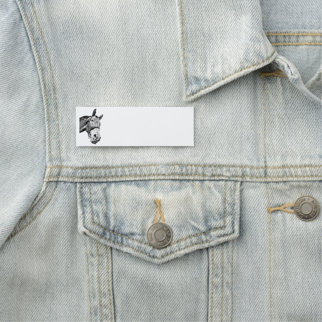 Fun Curious Horse Head Art Name Tag (In Situ)