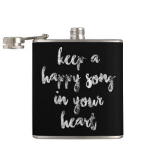 fun cursive script HAPPY SONG lettering | Flask