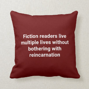Fun cushion for avid readers, pretty deep red