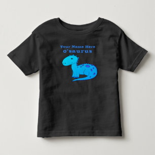 Fun Custom Blue Dinosaur With Child's Name Toddler T-shirt