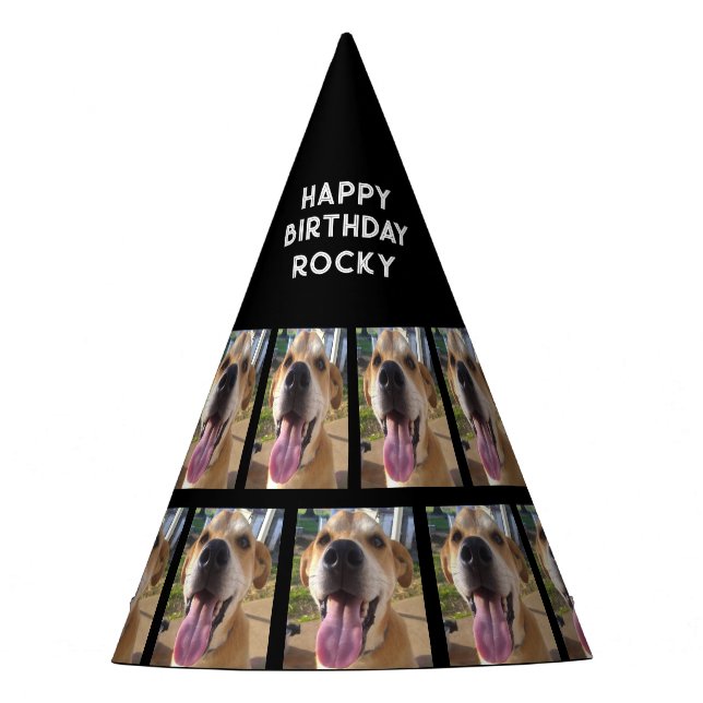 Fun Custom Dogs Photo Birthday Personalized Party Hat (Front)