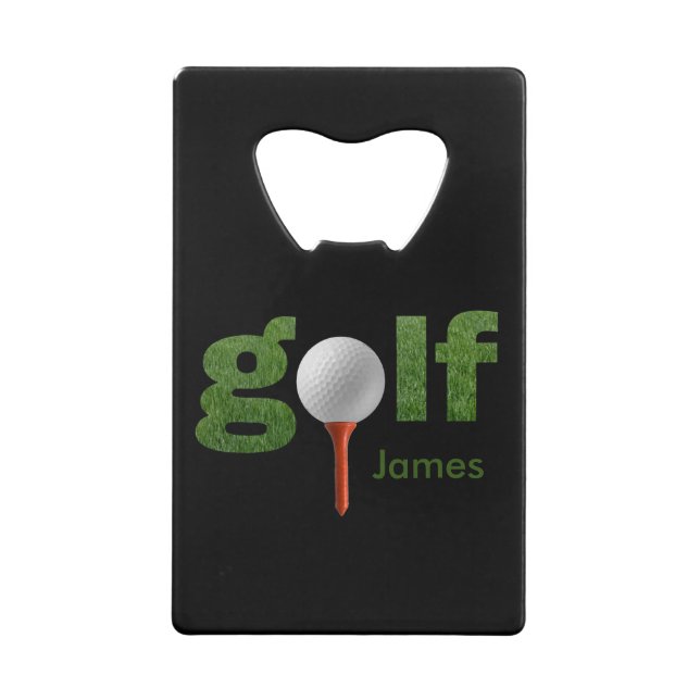 Fun Custom Golf Sports Design Credit Card Bottle Opener (Back)