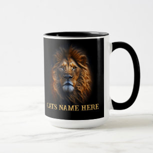 Fun Custom "I Love My Cat" Lion Coffee Mug