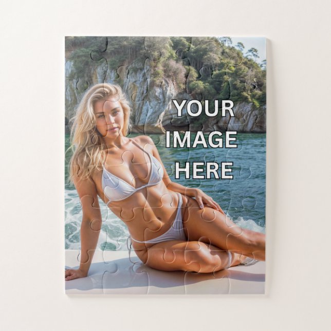 FUN! 🧩 Custom Jigsaw Puzzle – Add Image or Text (Vertical)