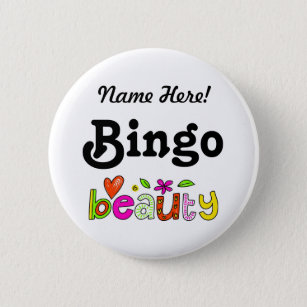 Fun Custom Name Bingo Player Volunteer Worker Cute 2 Inch Round Button