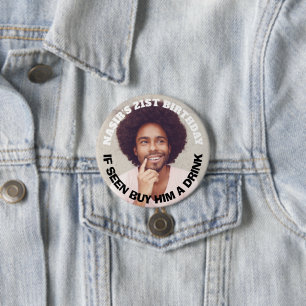 Fun Custom Photo Birthday Party Favour 3 Inch Round Button