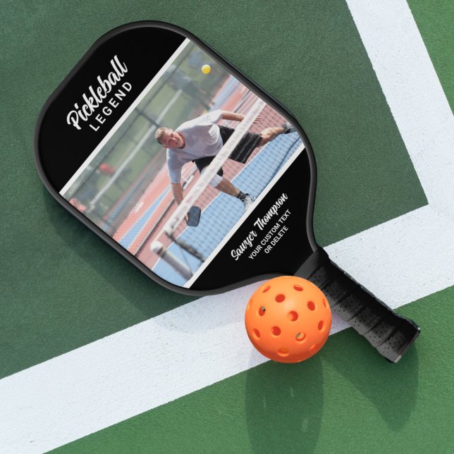 Fun Custom Photo, Text Black Personalized Pickleball Paddle (Creator Uploaded)