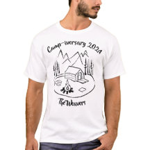 Fun Customizable Anniversary Camping Trip T-Shirt
