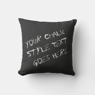 Fun Customizable Chalk Font And Blackboard Style Throw Pillow