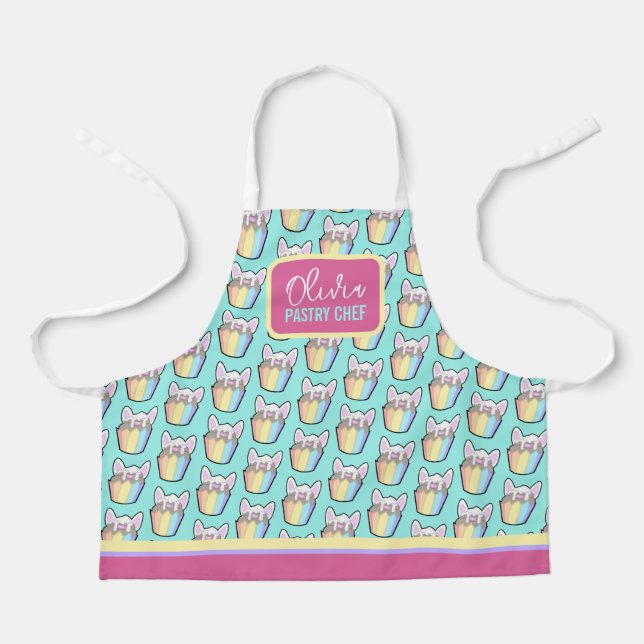 Fun Customizable Cupcake Kitchen Apron for Kids (Front)