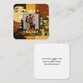 Fun Customizable Happy Hallowthanksmas Playful Card