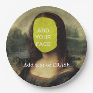 Fun customizable Leonardo Da Vinci "Mona Lisa"… Paper Plate
