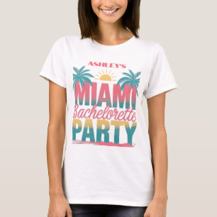 Fun Customizable Miami Bachelorette Party T-Shirt
