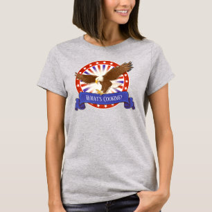 Fun Customizable Vintage July 4th Eagle Logo T-Shirt