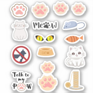 Fun Cute adorable pink Cat kitten PawPrint