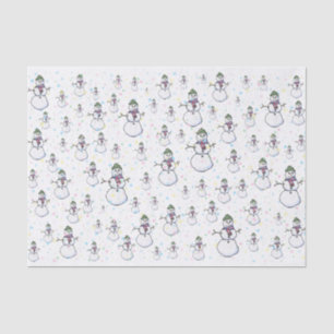 Fun, Cute, and COlorful Snowmen and Snowflakes Tissue Paper