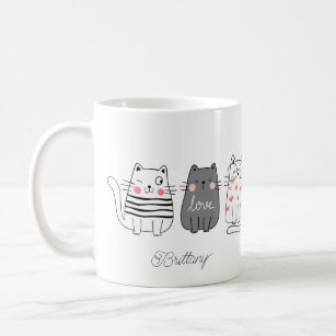 Fun Cute Cats Crazy Cat Lady Name Coffee Mug