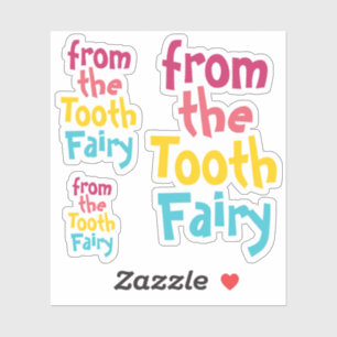 Fun Cute Colourful "From the Tooth Fairy" Stickers
