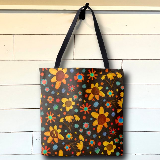 Fun Cute Daisies Initial Inspirivity Sac fourre-to (Créateur téléchargé)