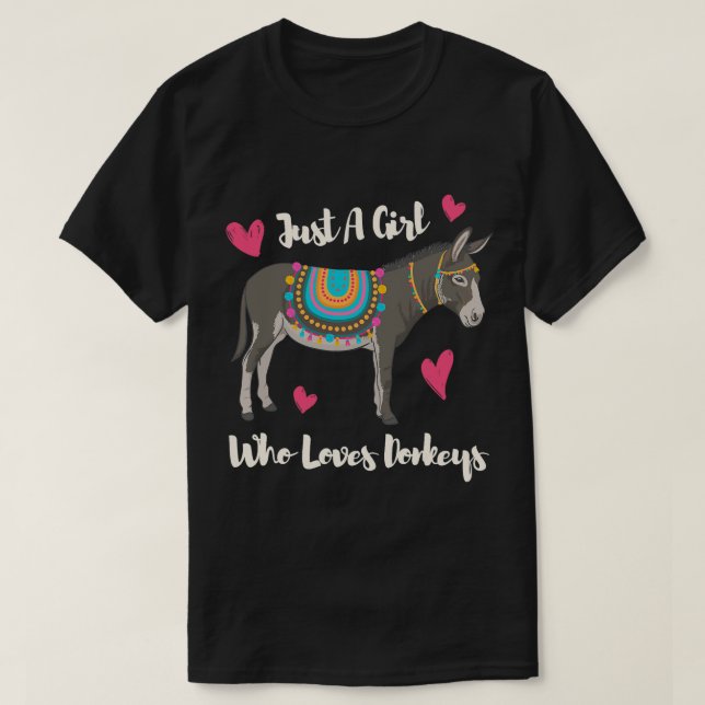 Fun Cute Donkey Lover T-Shirt (Design Front)