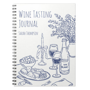 Fun Cute Drawn Personalized Wine Lover Journal