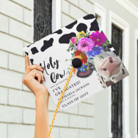 Fun Cute Floral 'Holy Cow' I've Graduated!