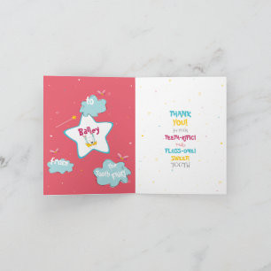 Fun Cute Funny Tooth Fairy Personalized Thank You Card