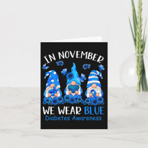 Fun Cute Gnomes Wear Blue For Type1 Diabetes Aware Card
