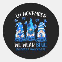 Fun Cute Gnomes Wear Blue For Type1 Diabetes Aware