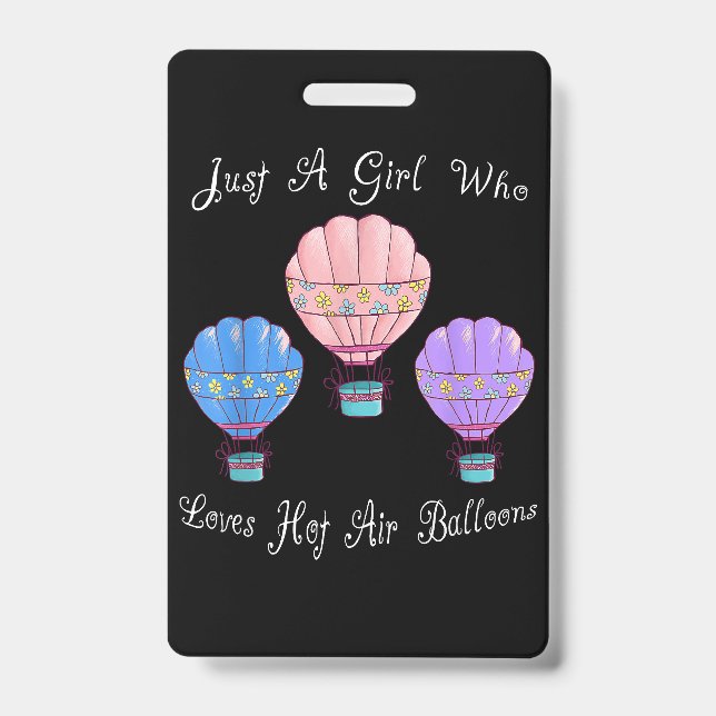 Fun Cute Hot Air Balloon Badge (Front)
