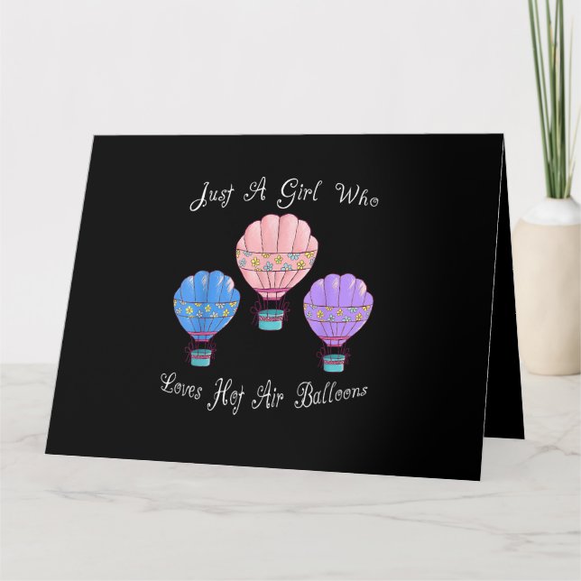 Fun Cute Hot Air Balloon Card (Front)