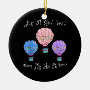 Fun Cute Hot Air Balloon Ceramic Ornament