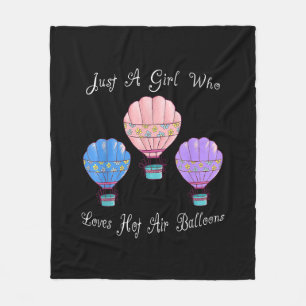 Fun Cute Hot Air Balloon Fleece Blanket