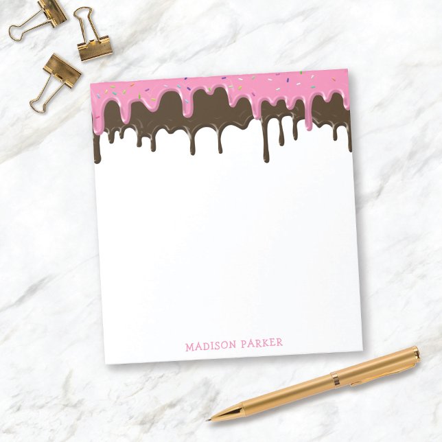 Fun Cute Ice Cream Drips Personalized w/Name Notepad (Creator Uploaded)