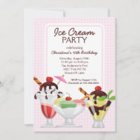 Fun Cute Ice Cream Sundae Birthday Party