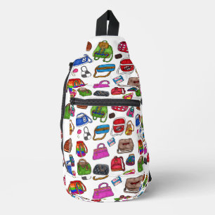 Fun Cute Illustrated Purse Art Pattern Design