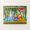 Fun cute illustration of dinosaurs in a jungle,