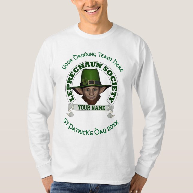 Fun cute leprechaun personalized St Patrick's day T-Shirt (Front)