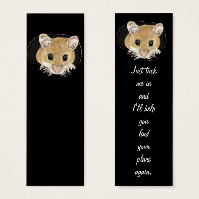 Fun Cute Little Mouse Bookmark (Front & Back)