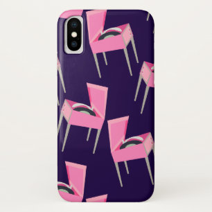 Fun Cute Pink Retro Record Player Pattern Case-Mate iPhone Case