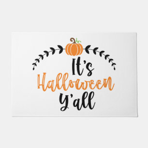 Fun Cute Pumpkin Its Halloween Yall Doormat