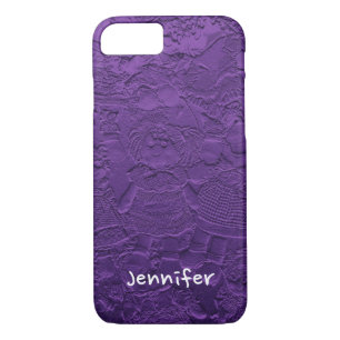 Fun, Cute Purple Rag Dolls, with Personalized Name iPhone 8/7 Case