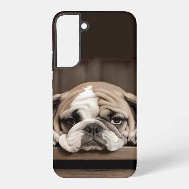 Fun Cute Sad Depressed Dog Pet Animal Samsung Galaxy S22+ Case (Back)