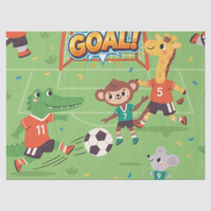 Fun-Cute Soccer Animals Tissue Paper
